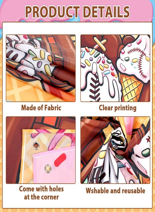 ojustbeok Ice Cream Drip Baseball Party Decoration Baseball Ice Cream Theme Banner Sport Party Hanging Photo Booth Supplies Sport Birthday Parties Background banner for Kids Teenager Holiday Christmas Supplies - Image 3